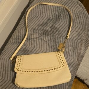 Cream Studded Women's Crossbody Bag